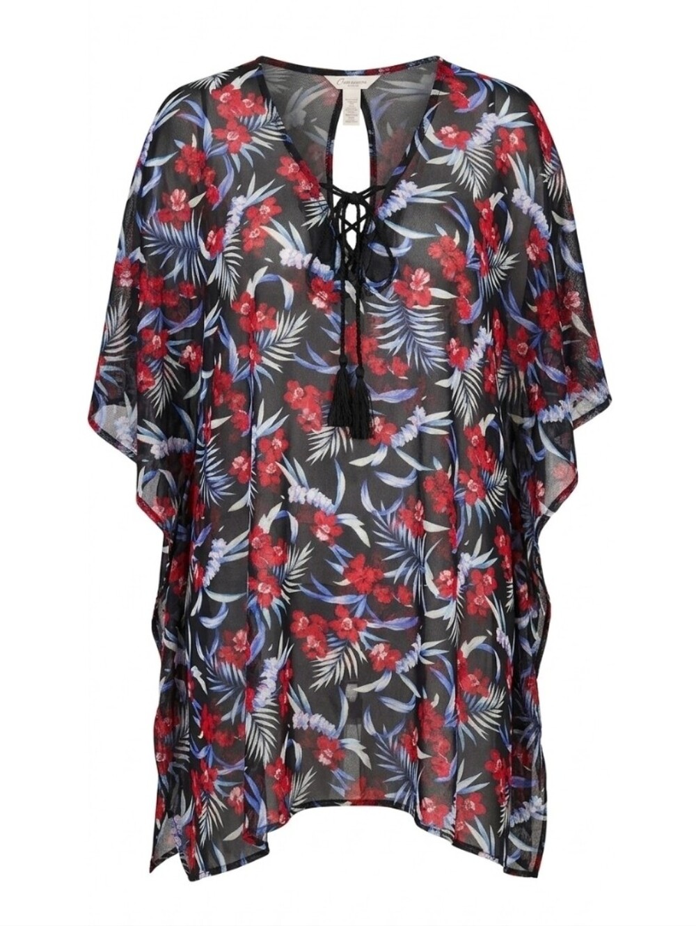 Tommy Bahama Tropical Lace-Up Cover-Up. S/M Sheer, Tropical Elegance